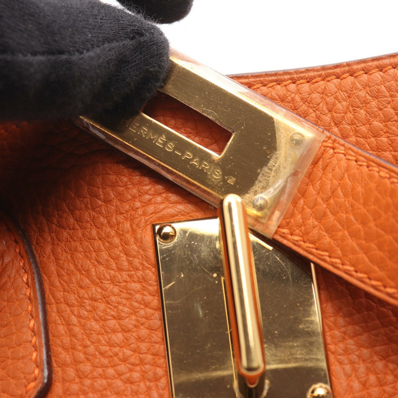 愛馬仕 Birkin 單肩包 H Taurillon Clemence Potiron 橙色 二手 GHW-9