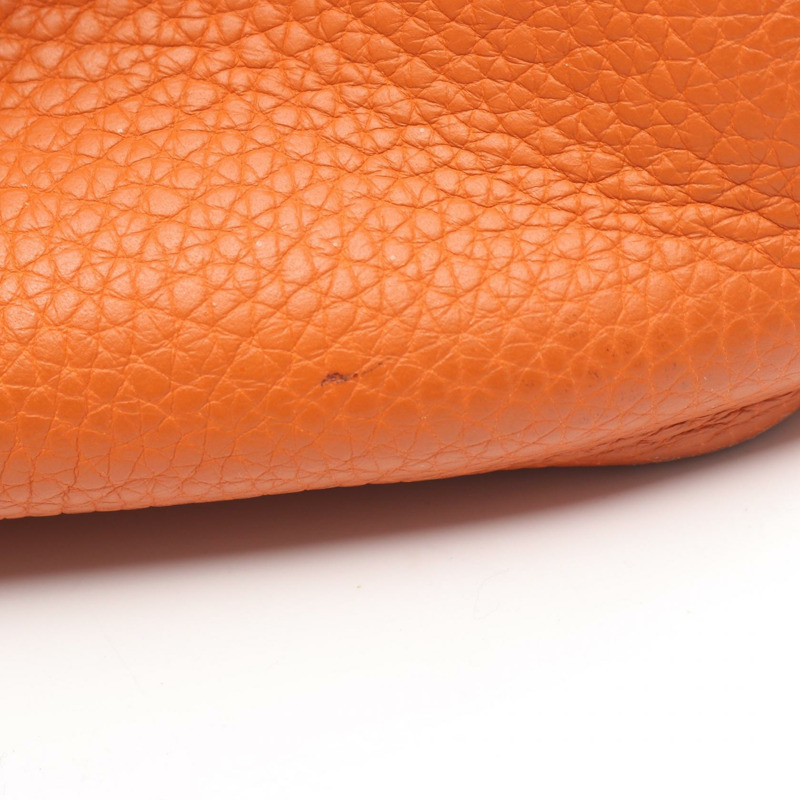 愛馬仕 Birkin 單肩包 H Taurillon Clemence Potiron 橙色 二手 GHW-13