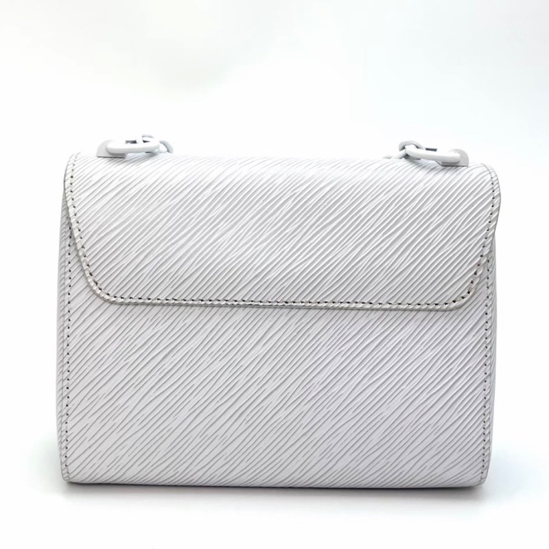 LV 白色水波紋TWIST小號手提肩背芯片款 19*15*9 98新配件塵袋鏡子-5