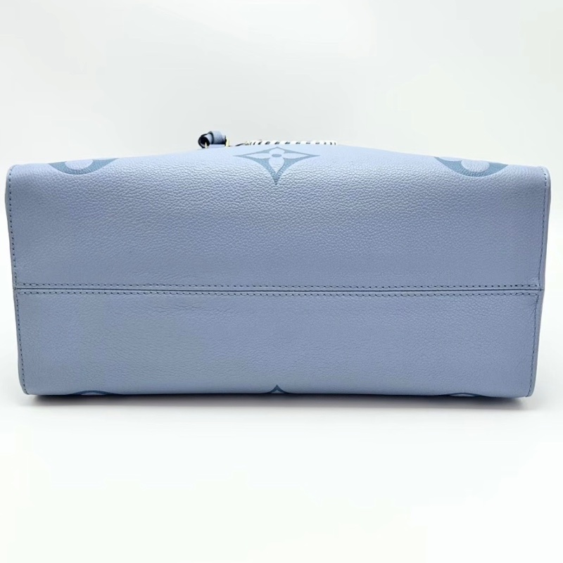 LV 夏日限定onthego中號夏日藍色金扣手提肩背包35*26*15 98新配件塵袋-3