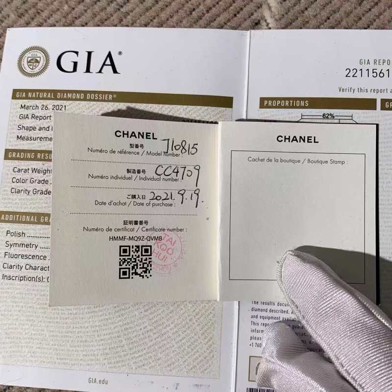 Chanel香奈兒高級珠寶PLUME羽毛滿鑽項鍊 18k白金滿天星,鑲嵌一顆0.5克拉D色主石,2021年購入-8