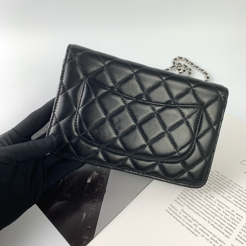 Chanel woc羊皮黑銀 新款/磁吸釦-2