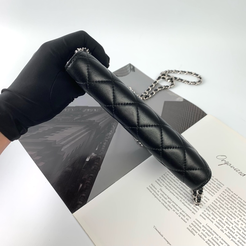 Chanel woc羊皮黑銀 新款/磁吸釦-3