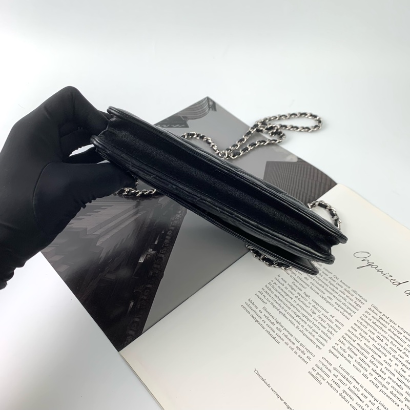 Chanel woc羊皮黑銀 新款/磁吸釦-4