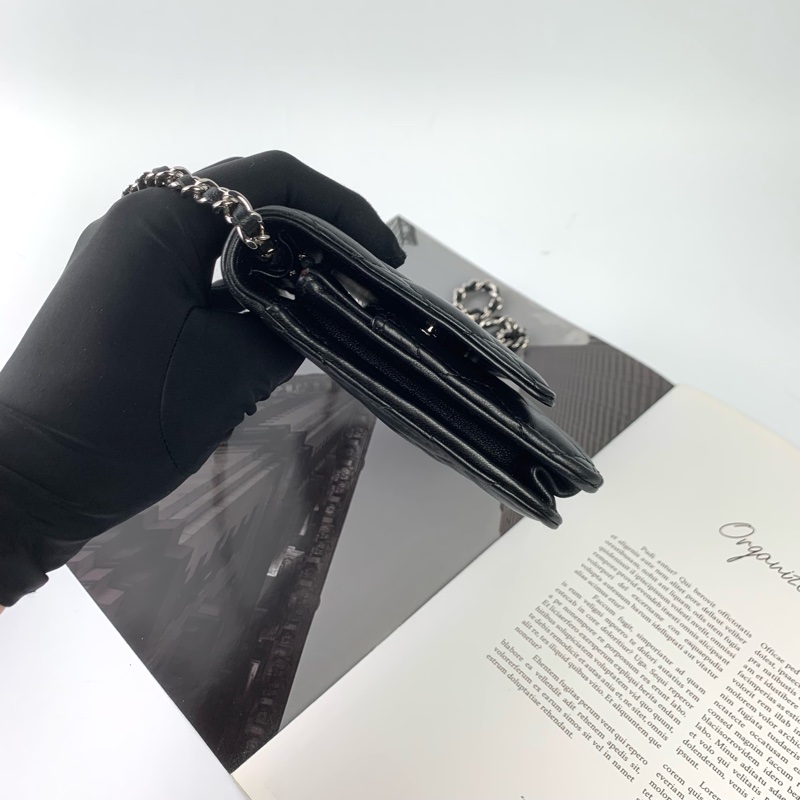 Chanel woc羊皮黑銀 新款/磁吸釦-5