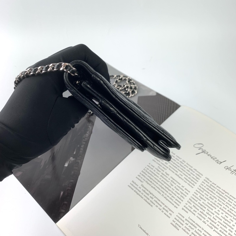 Chanel woc羊皮黑銀 新款/磁吸釦-6