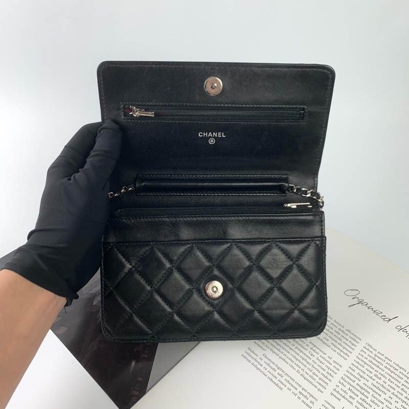 Chanel woc羊皮黑銀 新款/磁吸釦-7