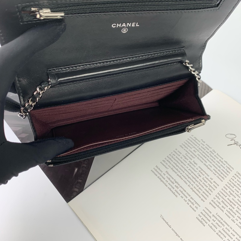 Chanel woc羊皮黑銀 新款/磁吸釦-8