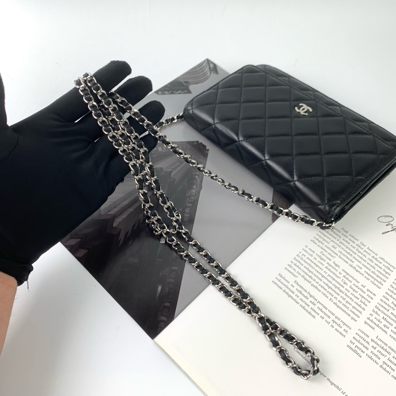 Chanel woc羊皮黑銀 新款/磁吸釦-9