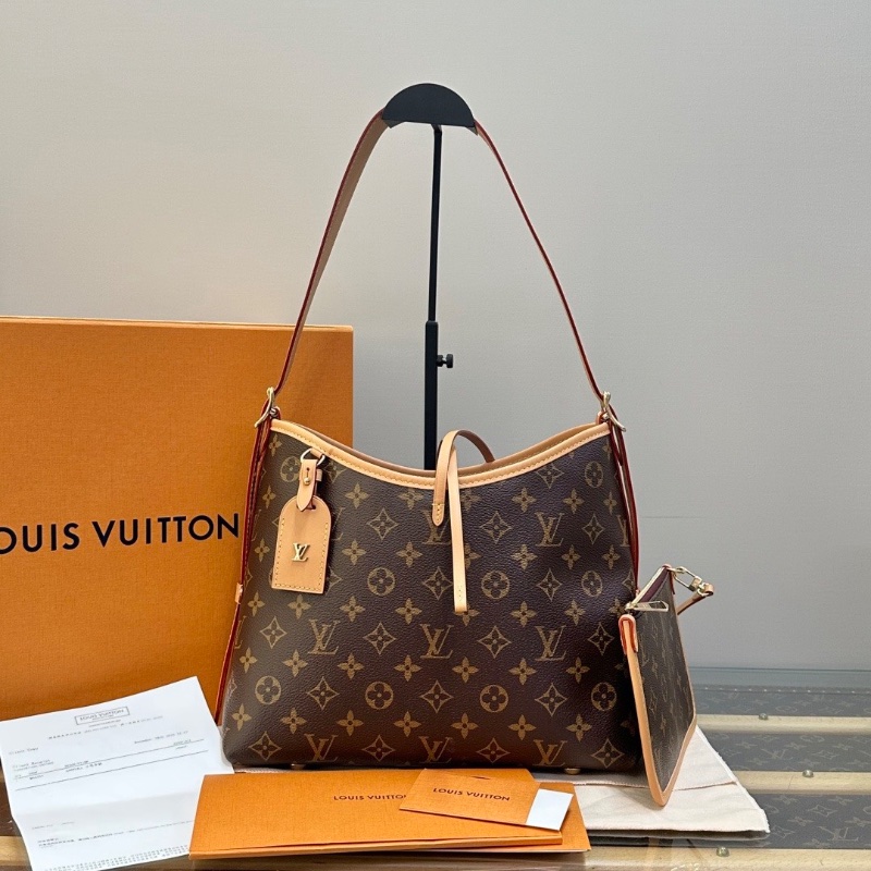 LV老花Carryall小號子母肩背斜背包全新閒置29*24*14配件盒子塵袋-1