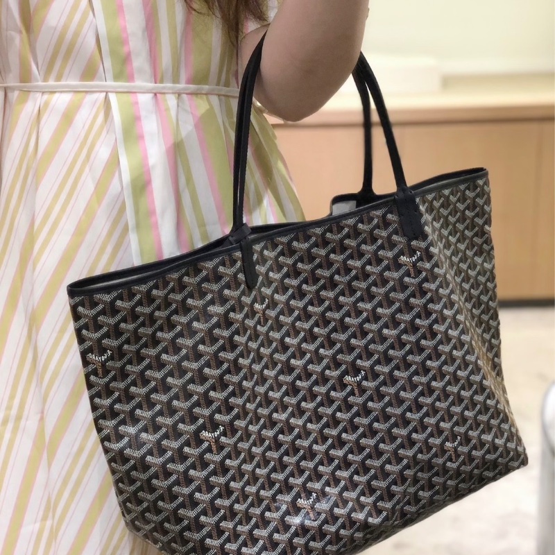 GOYARD藏青色Y字印花大號子母肩背購物袋98新39*32*18.5配件塵袋-0