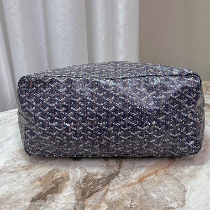 GOYARD藏青色Y字印花大號子母肩背購物袋98新39*32*18.5配件塵袋-3
