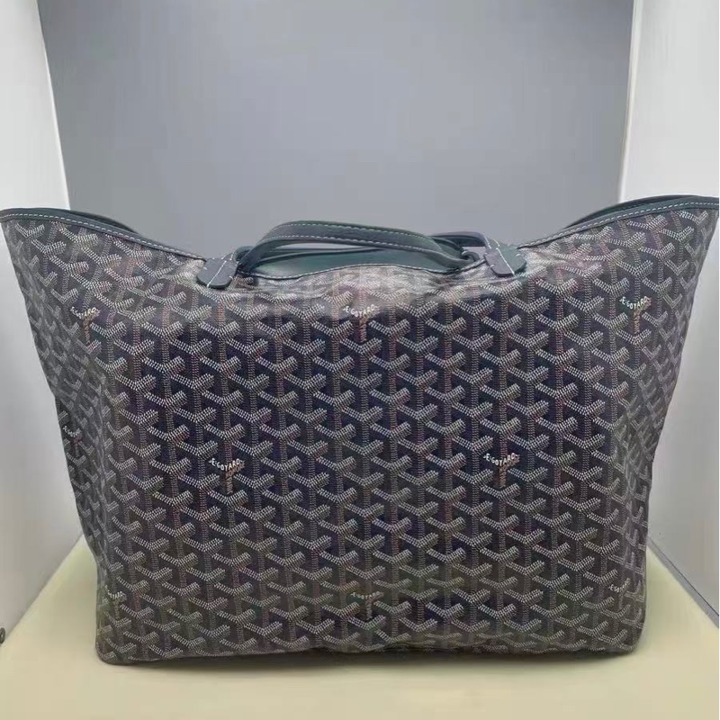 GOYARD藏青色Y字印花大號子母肩背購物袋99新39*32*18.5-3