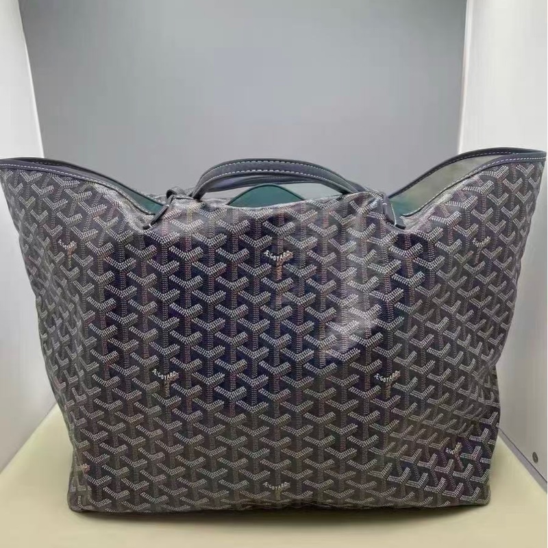 GOYARD藏青色Y字印花大號子母肩背購物袋99新39*32*18.5-4