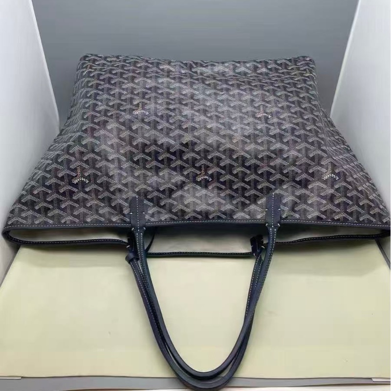 GOYARD藏青色Y字印花大號子母肩背購物袋99新39*32*18.5-6