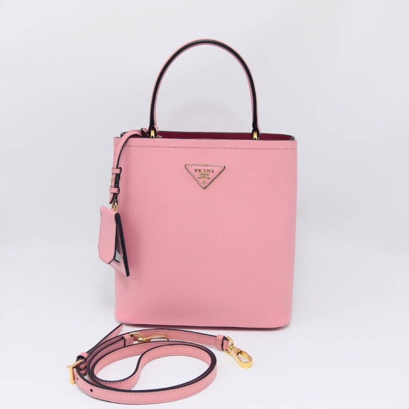 PRADA粉金Panier水桶肩背水桶包98新22*23*13配件塵袋-1