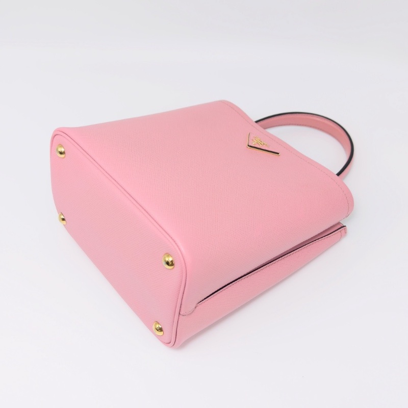 PRADA粉金Panier水桶肩背水桶包98新22*23*13配件塵袋-5