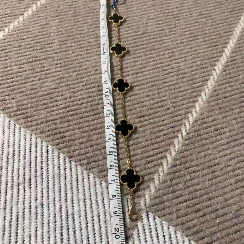 梵克雅宝Van Cleef & Arpels黑五花手链,黑玛瑙+18K金,经典五花设计,男女都能戴,送礼自留都很合适,2023年购入-7