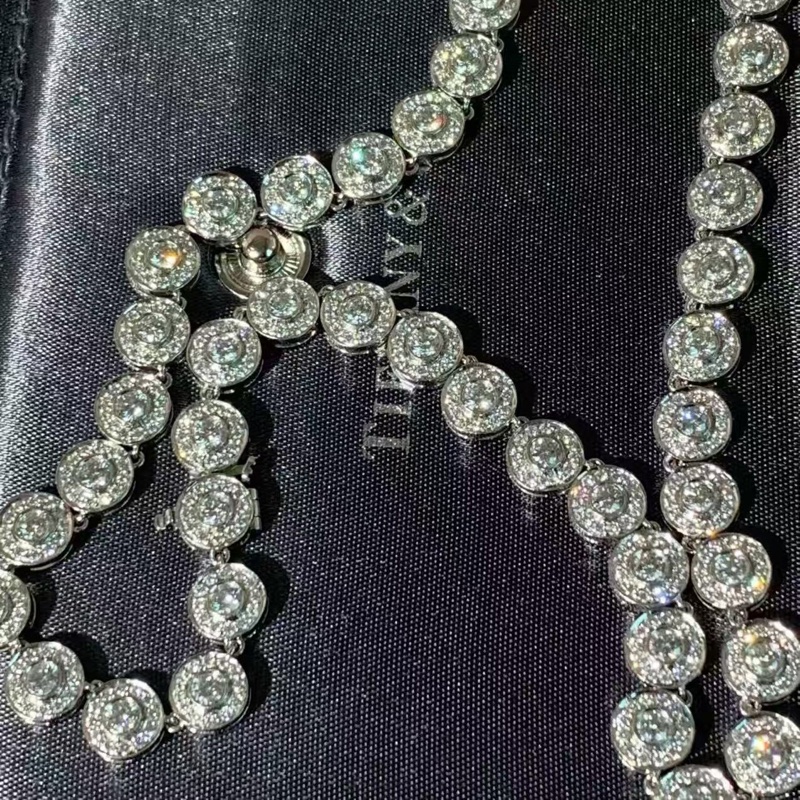 Tiffany CIRCLET系列白金圓形鑽石項鍊,超級閃耀-3