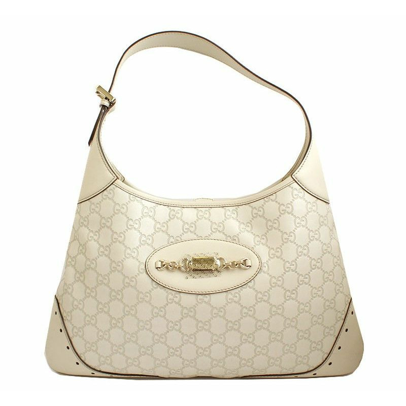 【包稅】GUCCI Shima 銀色象牙色單肩包-0