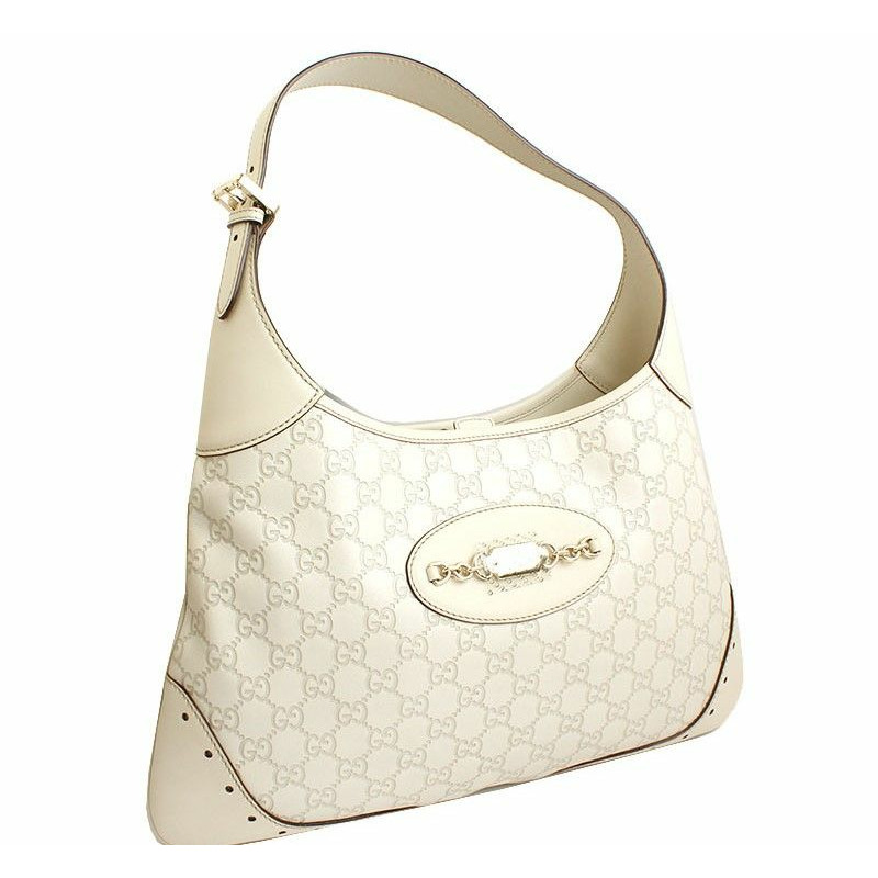 【包稅】GUCCI Shima 銀色象牙色單肩包-1