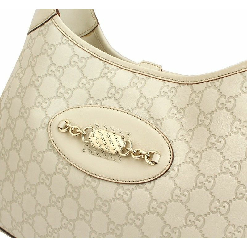 【包稅】GUCCI Shima 銀色象牙色單肩包-5