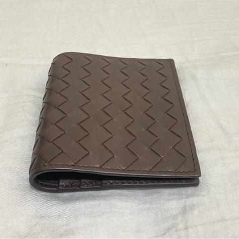 BOTTEGA VENETA 經典編織折疊卡片夾 咖啡色 全新
