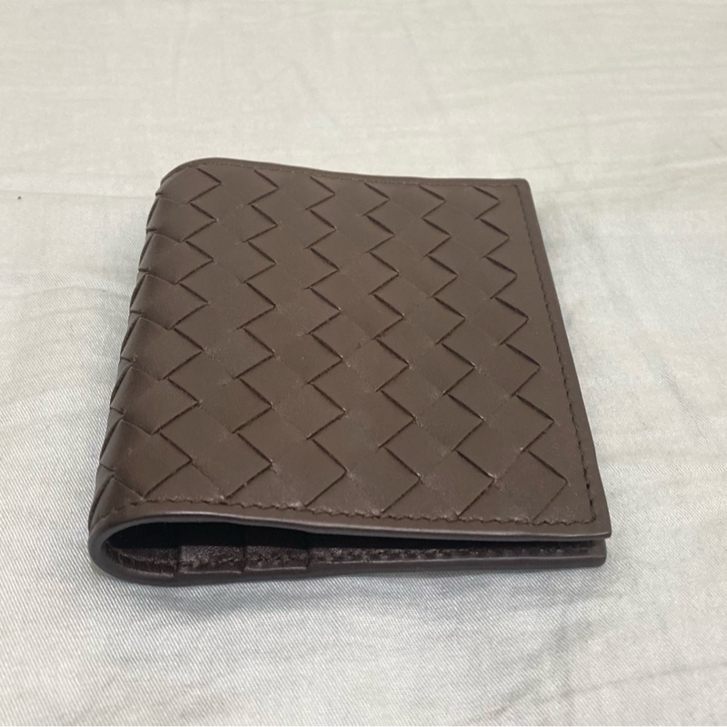 BOTTEGA VENETA 經典編織折疊卡片夾 咖啡色 全新-0