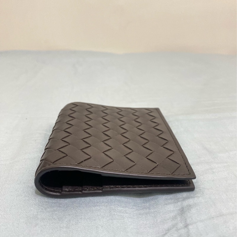 BOTTEGA VENETA 經典編織折疊卡片夾 咖啡色 全新-2