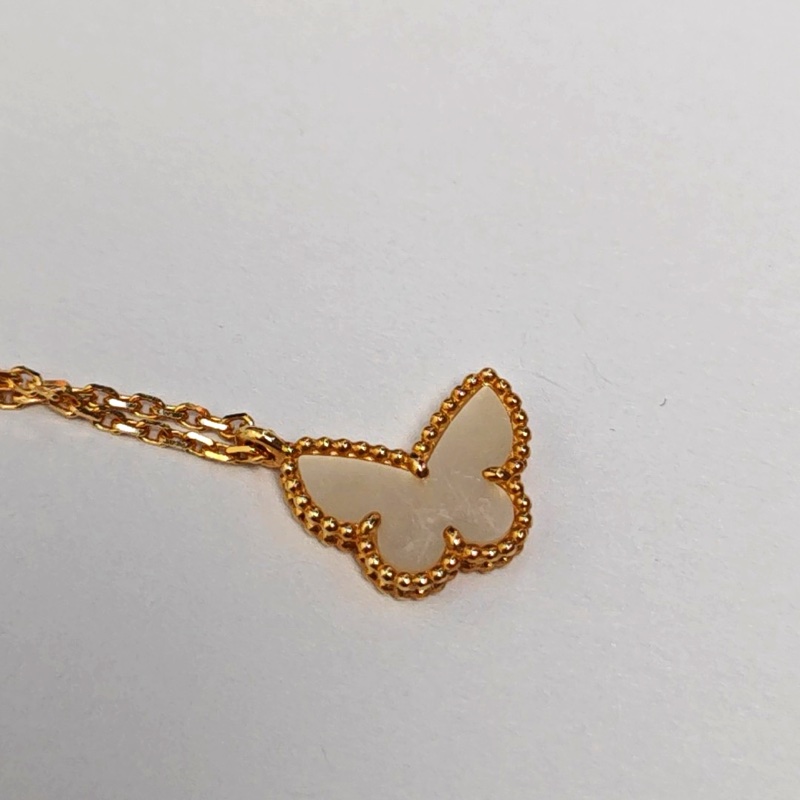 Van Cleef&Arpels Sweet Alhambra 18K黃金珍珠母貝蝴蝶🦋動物鑲嵌項鍊長度40cm-6