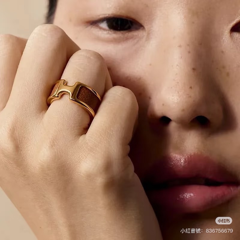 激甜分享價✨愛馬仕Hermès Olympe戒指金棕色PM-1