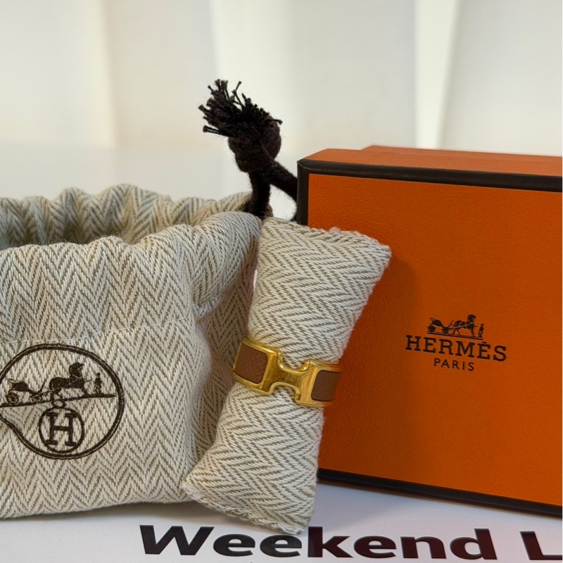 激甜分享價✨愛馬仕Hermès Olympe戒指金棕色PM-6