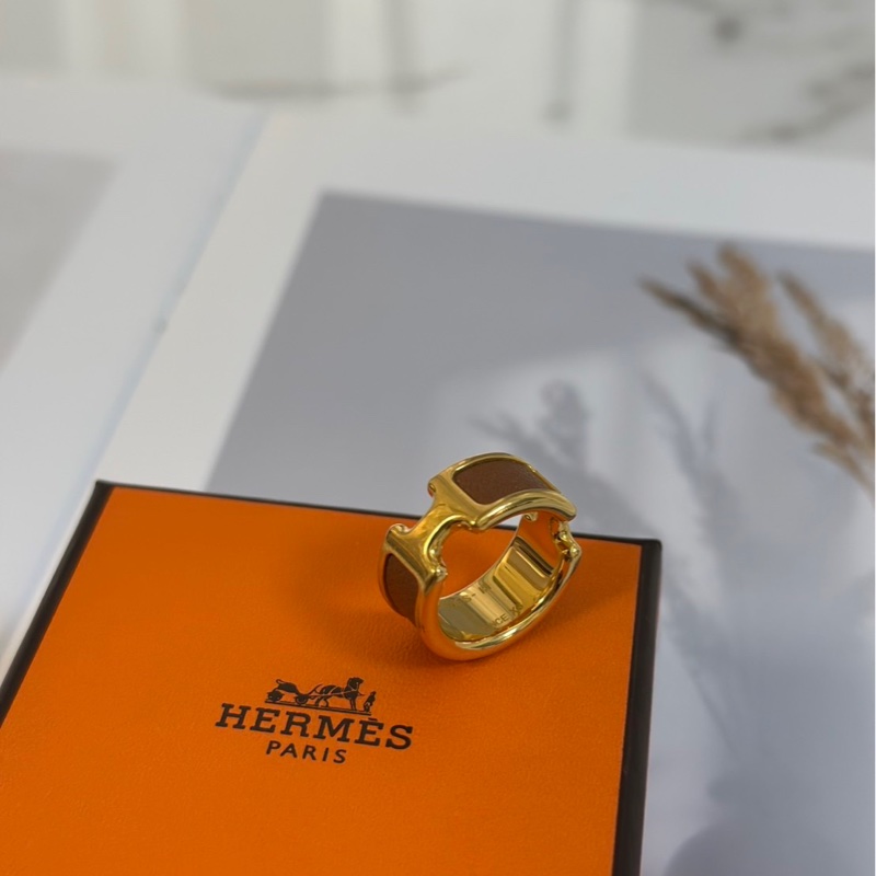 激甜分享價✨愛馬仕Hermès Olympe戒指金棕色PM-8