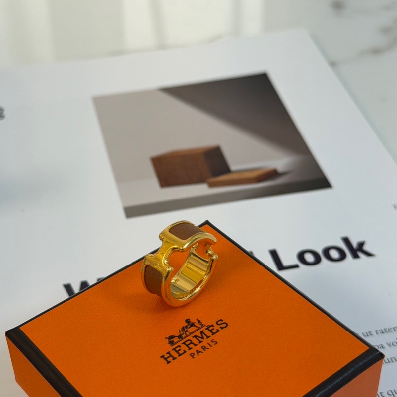 激甜分享價✨愛馬仕Hermès Olympe戒指金棕色PM-9
