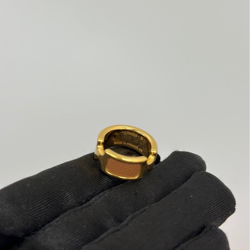 激甜分享價✨愛馬仕Hermès Olympe戒指金棕色PM-12