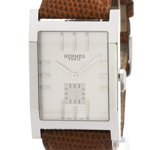 愛馬仕 Tandem 石英精鋼皮革男士腕錶 TA1.810 拋光款