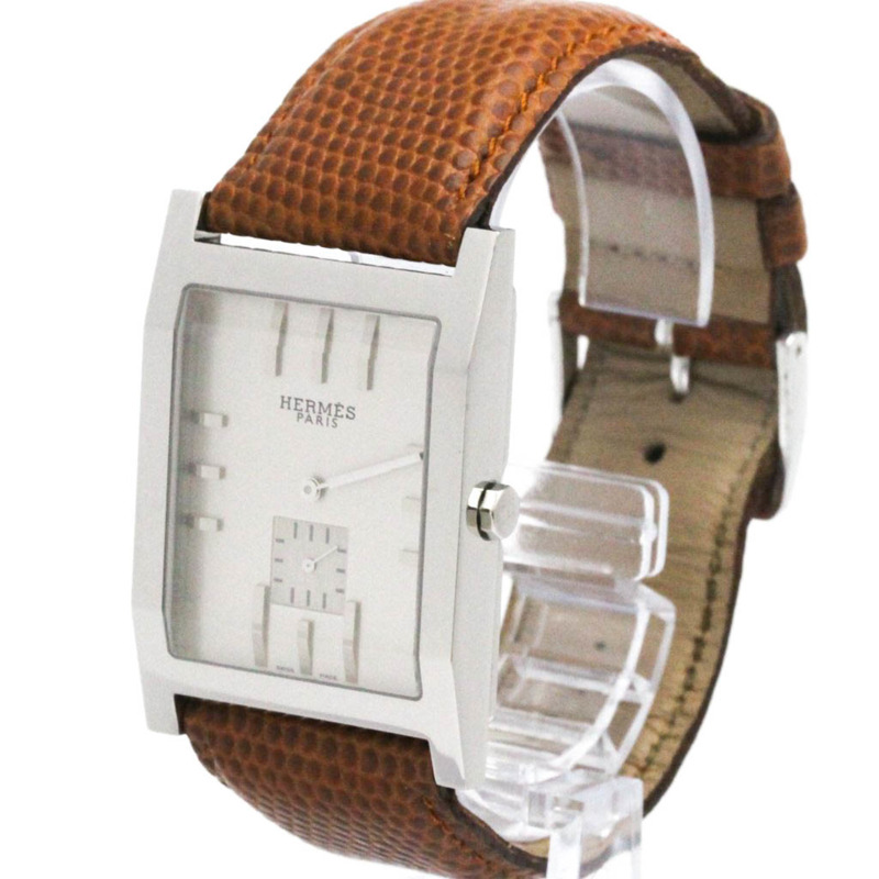 愛馬仕 Tandem 石英精鋼皮革男士腕錶 TA1.810 拋光款-1