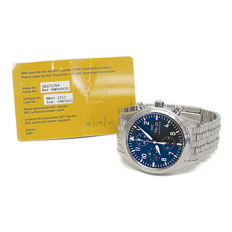 萬國錶飛行員系列計時腕錶，精鋼自動上鍊腕錶 IW371704 拋光款-7