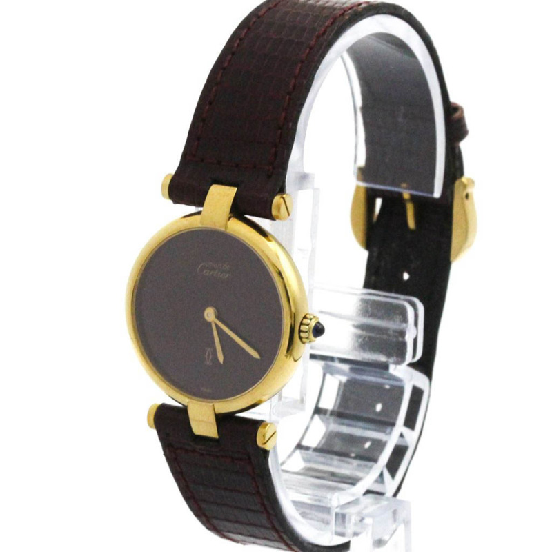 卡地亞 Must Vendome 鍍金石英女士腕錶-1