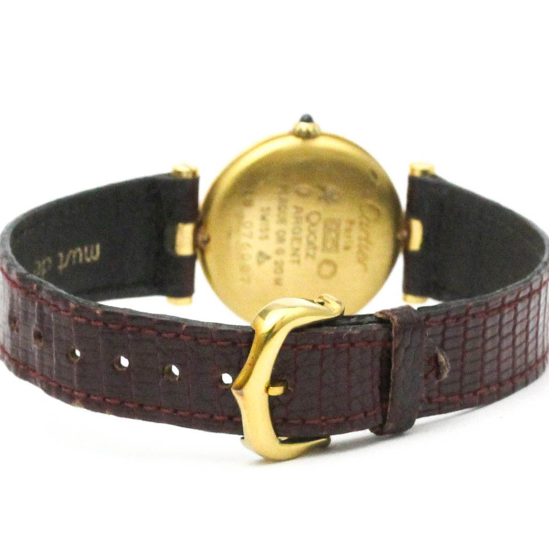 卡地亞 Must Vendome 鍍金石英女士腕錶-4