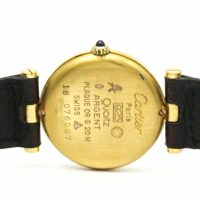 卡地亞 Must Vendome 鍍金石英女士腕錶-6