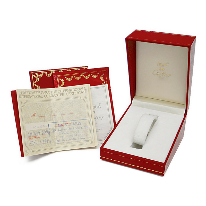 卡地亞 Must 21 鍍金精鋼皮革石英女士腕錶-5