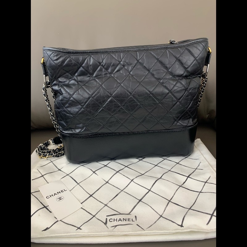 Chanel Gabrielle大號 黑色流浪包-1