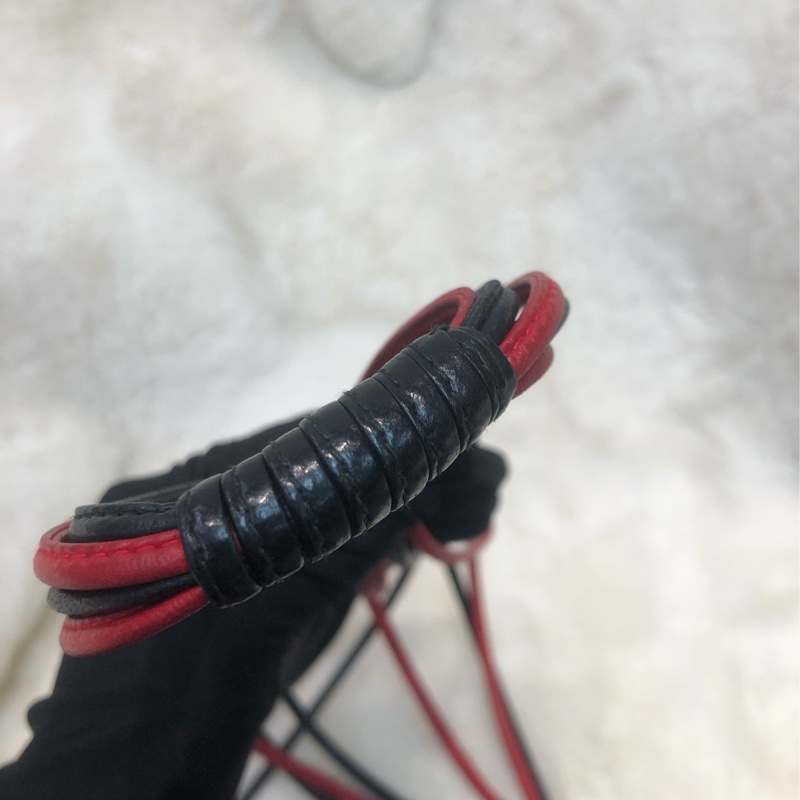 Chanel 中古紅黑菱格索繩單肩包 XC034-9