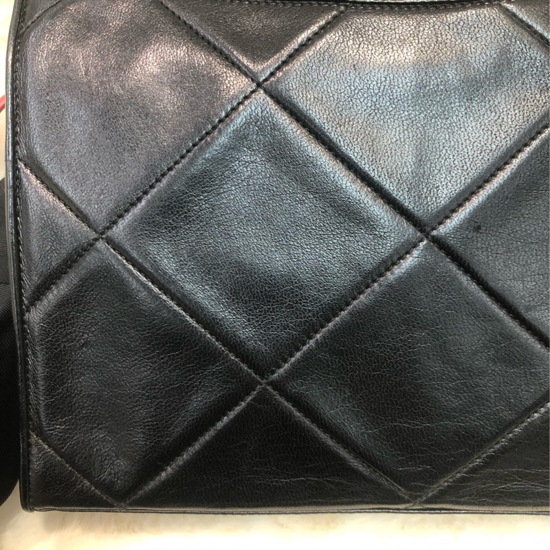 Chanel 中古紅黑菱格索繩單肩包 XC034-11