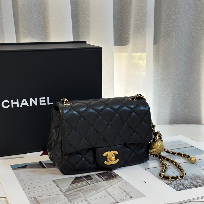 CHANEL 經典口蓋包方胖子 17 - 金球黑金-2