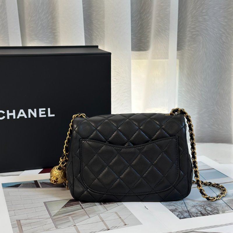 CHANEL 經典口蓋包方胖子 17 - 金球黑金-4