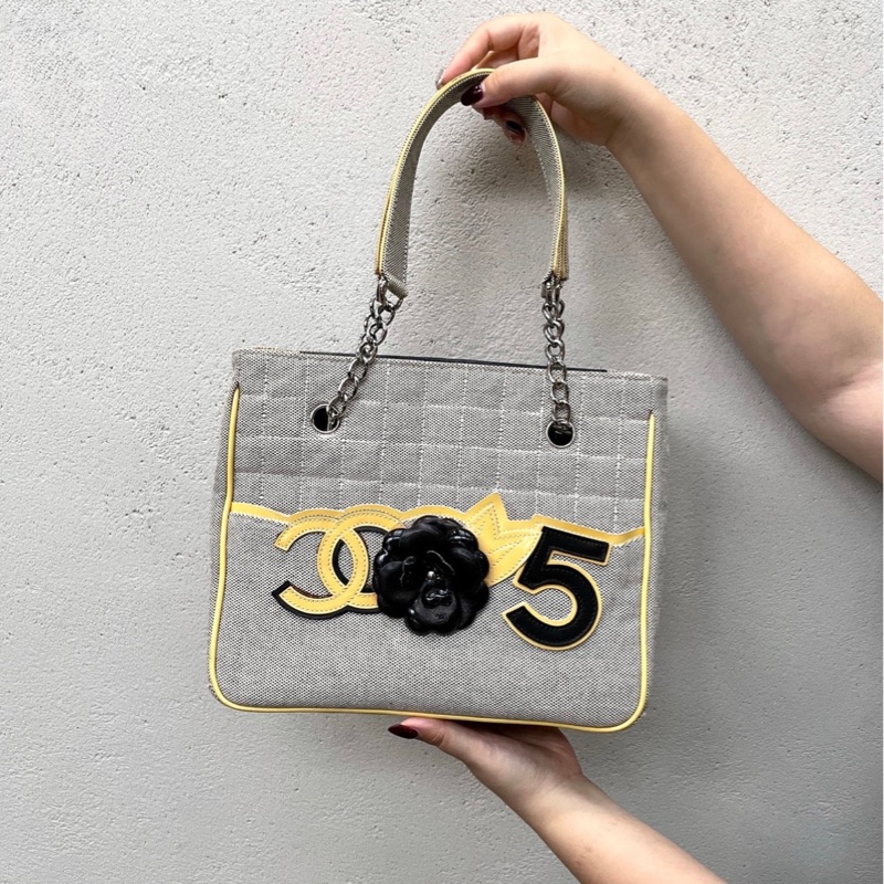 「JL 精品代購」9新 Chanel 香奈兒 山茶花 N5托特包-3