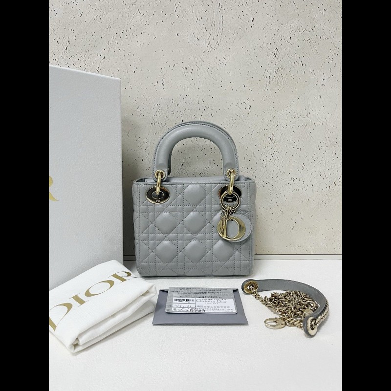 Dior Lady Dior 
三格 珠光灰 戴妃包-0