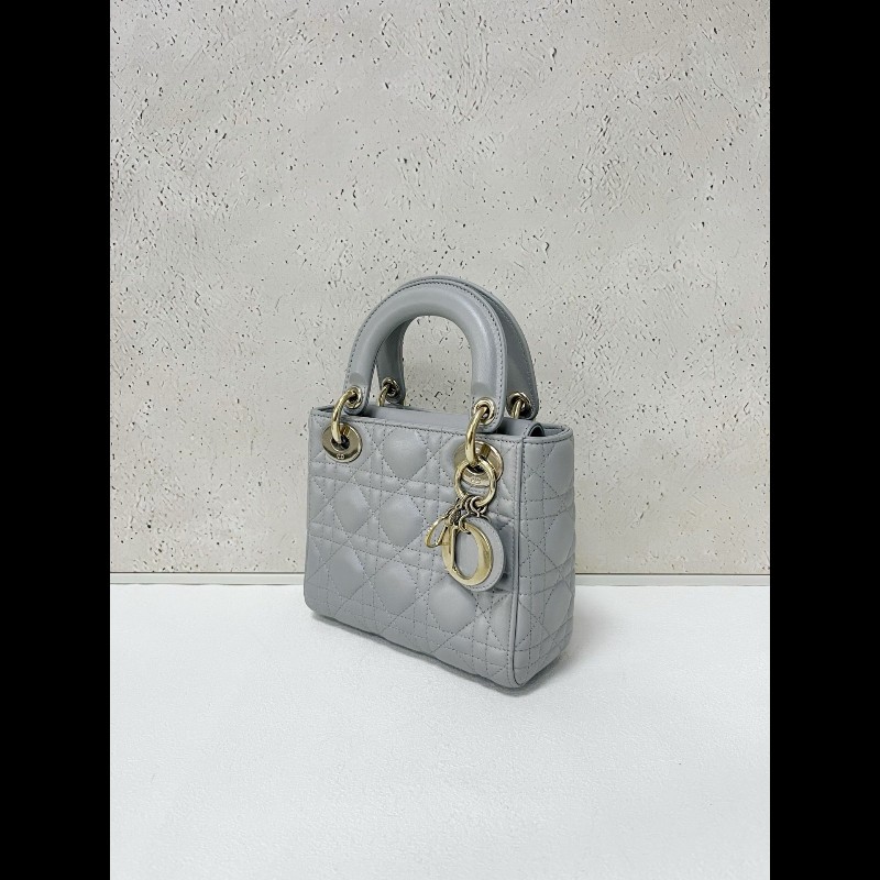 Dior Lady Dior 
三格 珠光灰 戴妃包-3